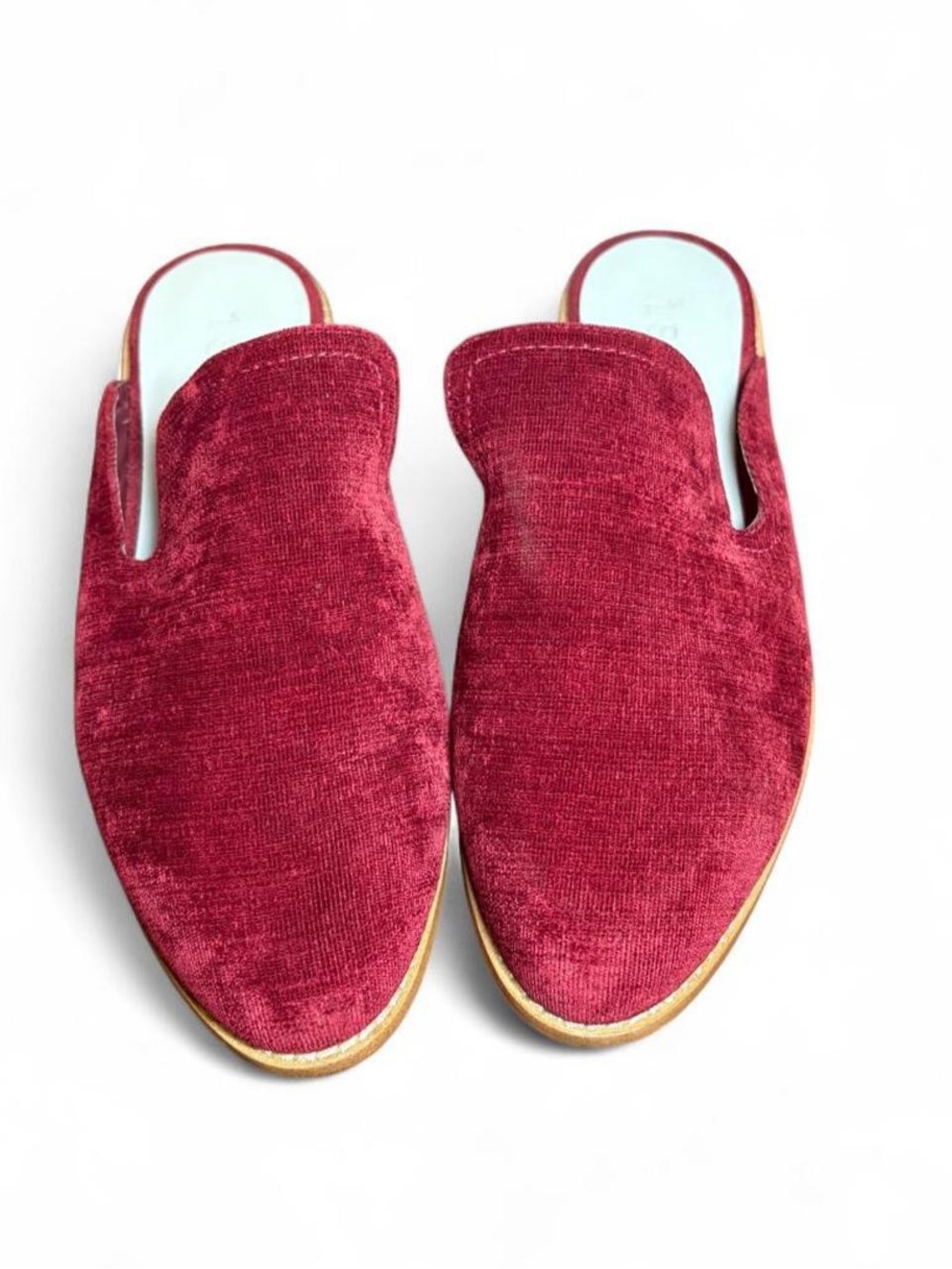 1. State Facia Cranberry Velvet Slip-on Mules